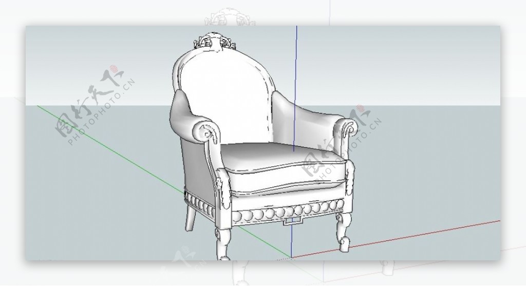 欧式座椅白模图片