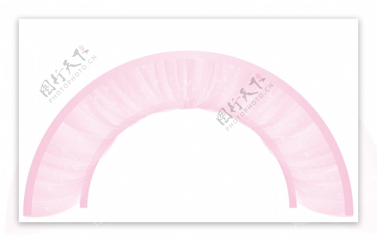 粉色圆拱吊顶布幔图片