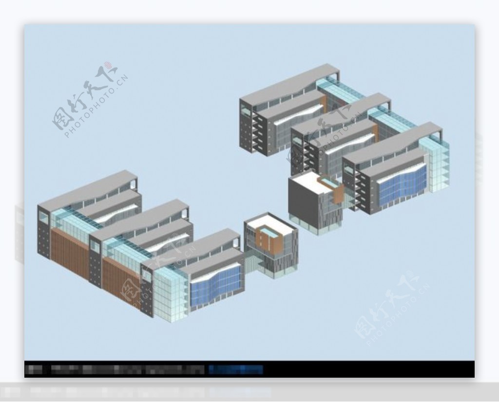 灰色屋顶的漂亮建筑模型