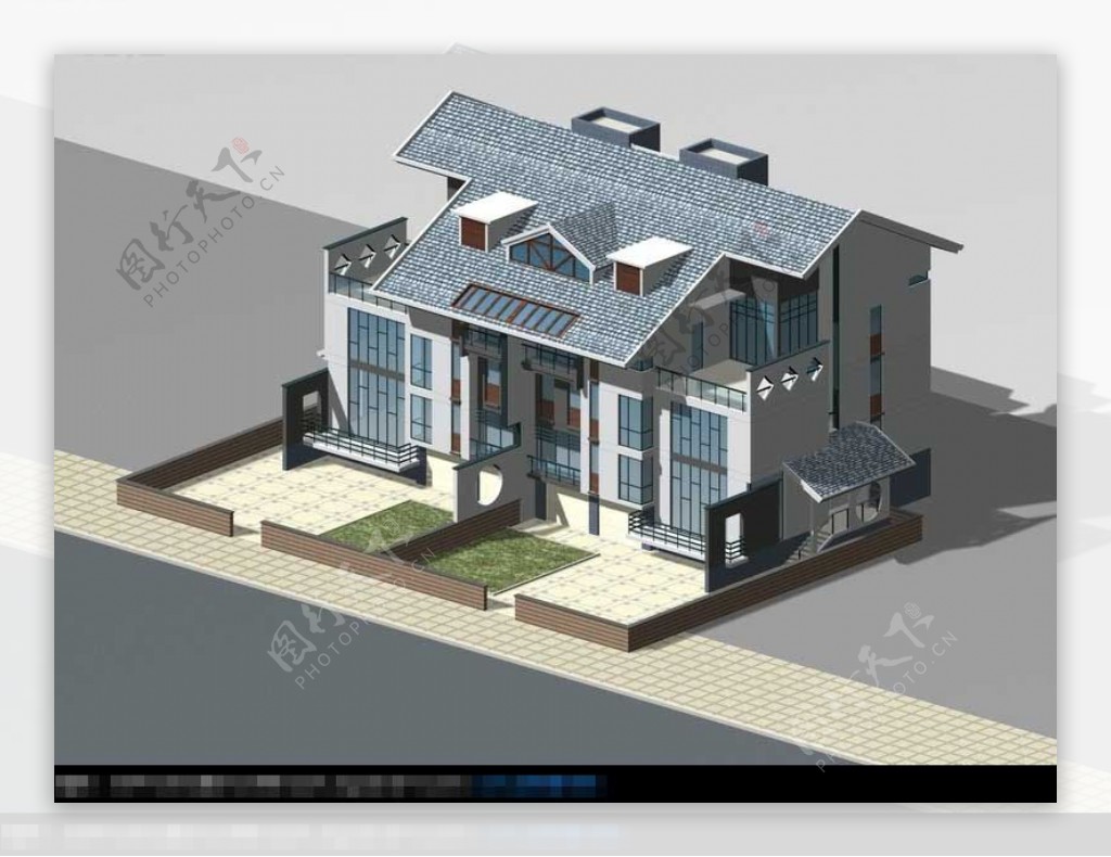 别墅3D建筑模型