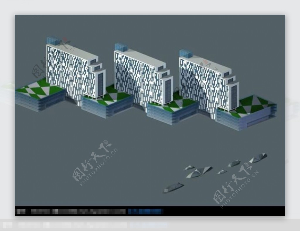 城市规划商业办公建筑模型