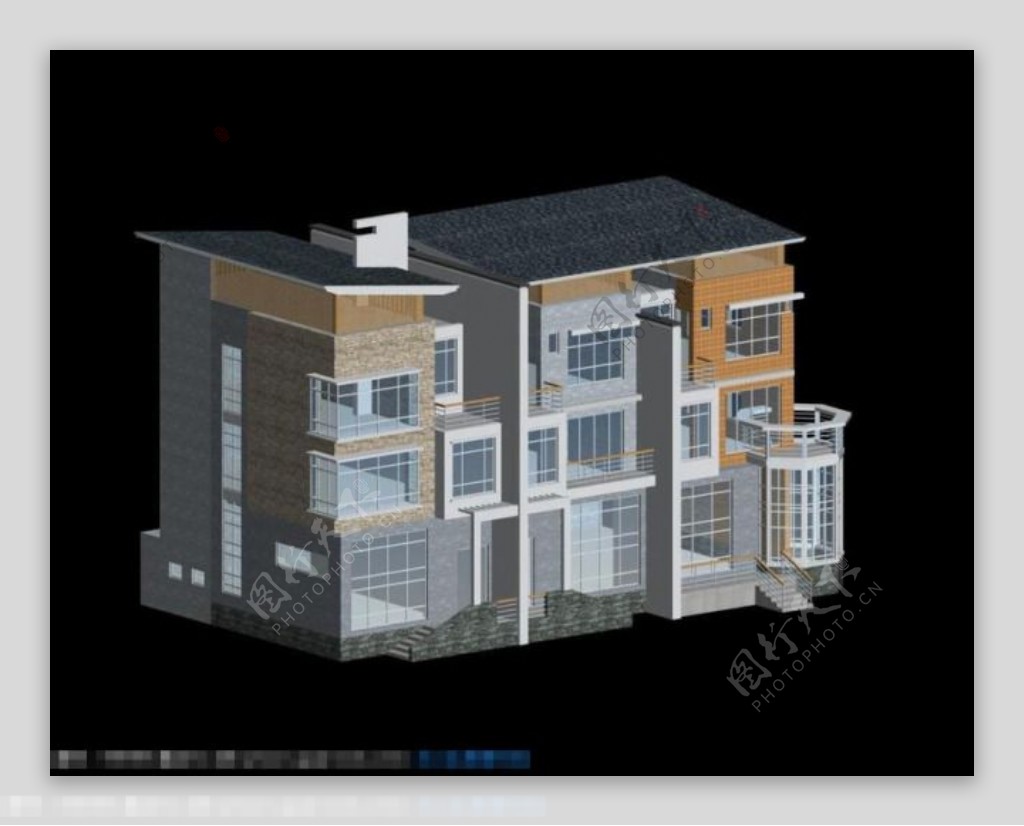 独栋建筑模型3d设计别墅