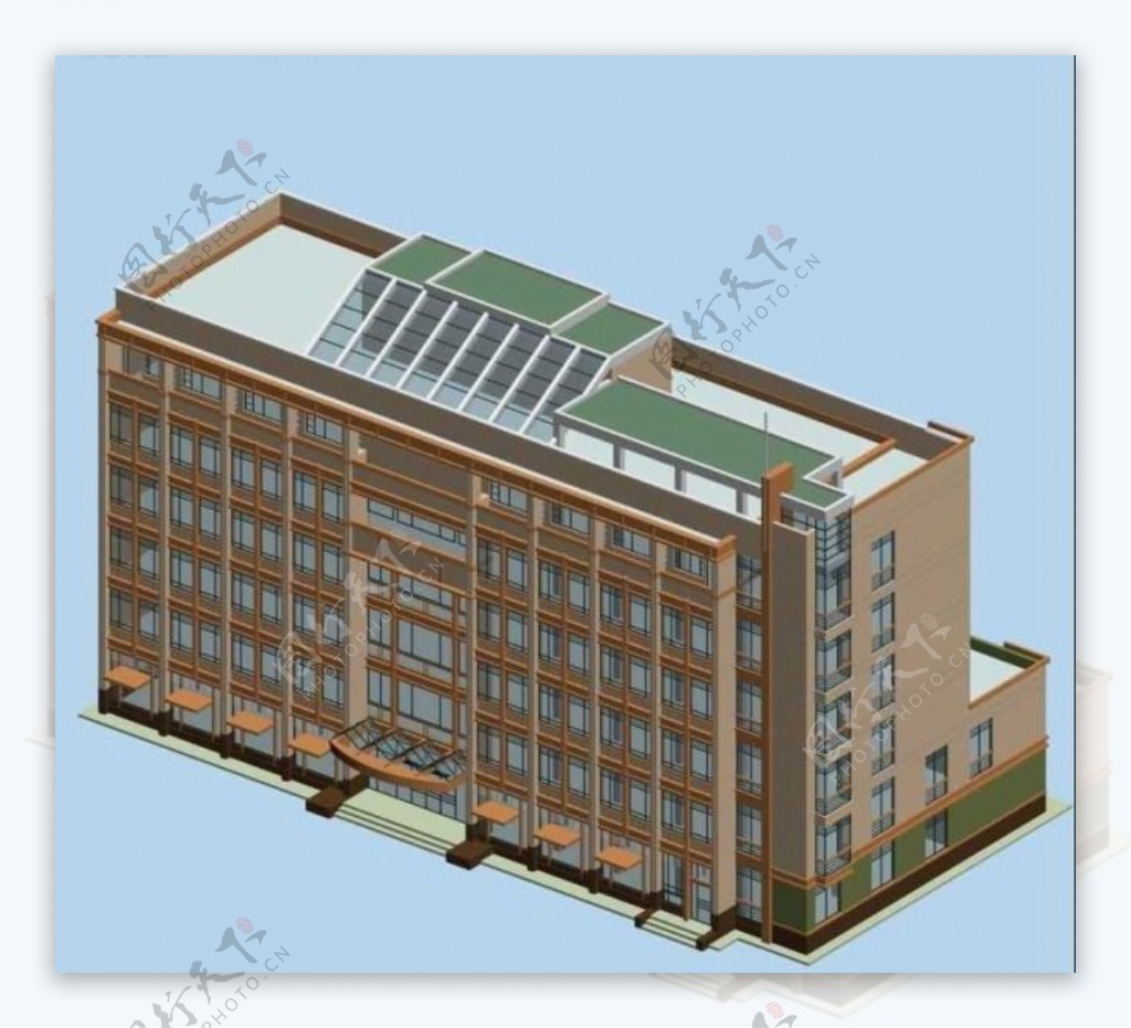 现代商贸城建筑3D效果图