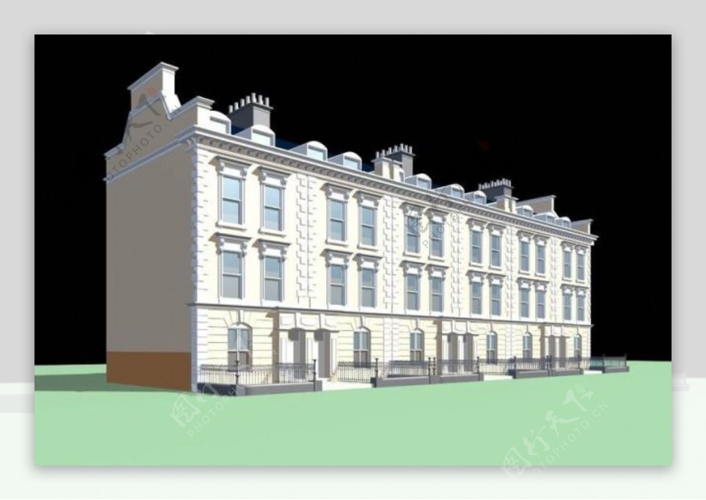 欧式豪华现代风格住宅楼设计3D模型