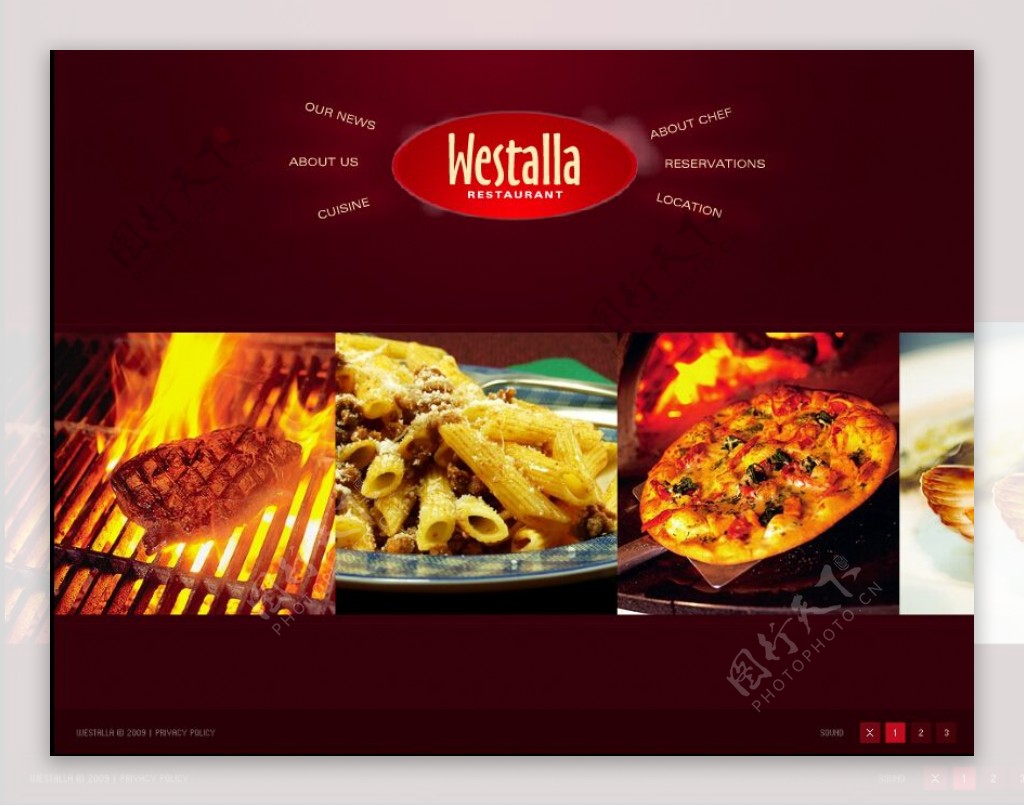 美食展示界面flash网页模板