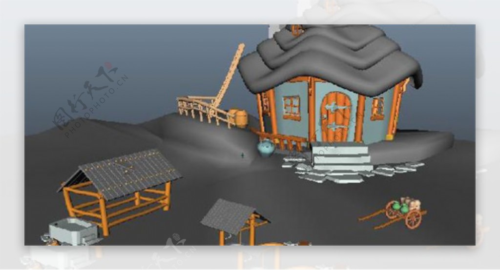 木造房子游戏模型