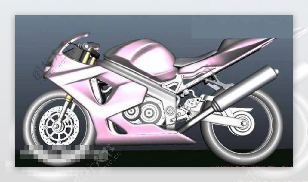 粉色摩托车模型