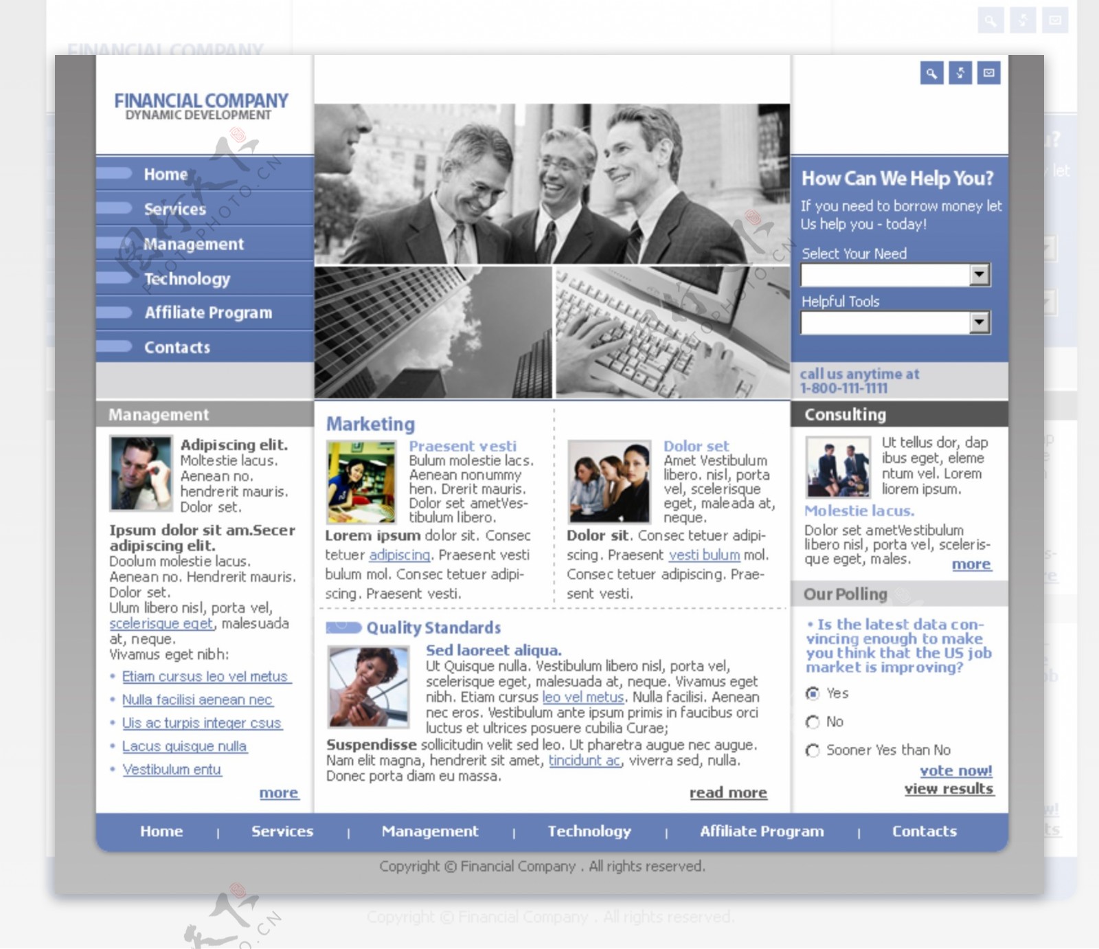 金融机构动态信息网页模板