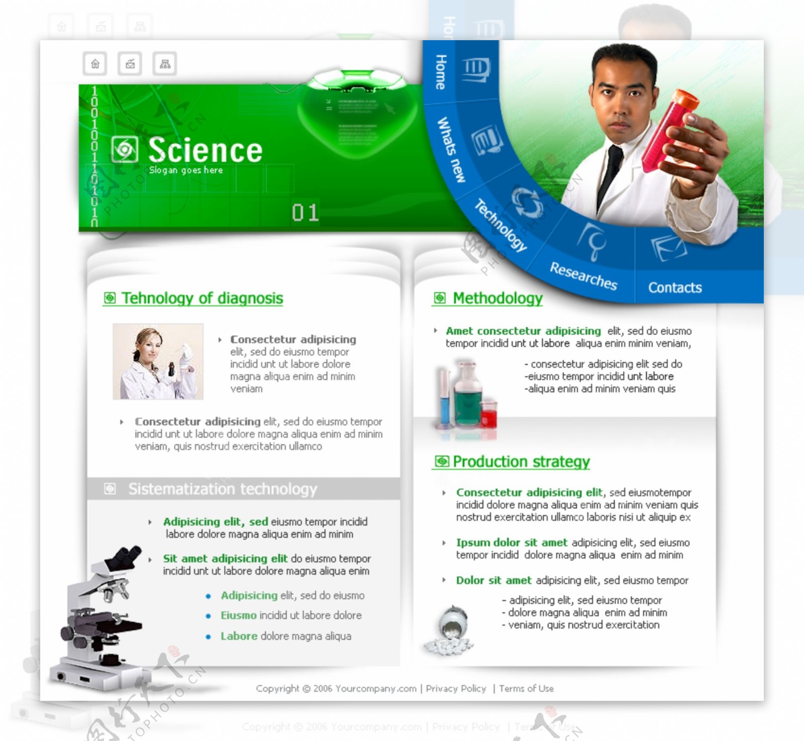 化学科学研究机构网页模板