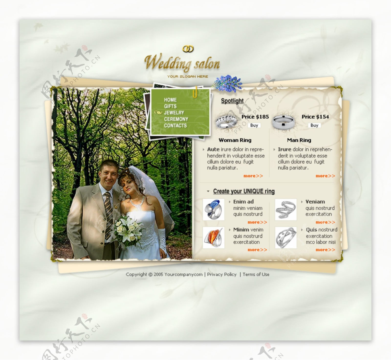 结婚典礼网页模板