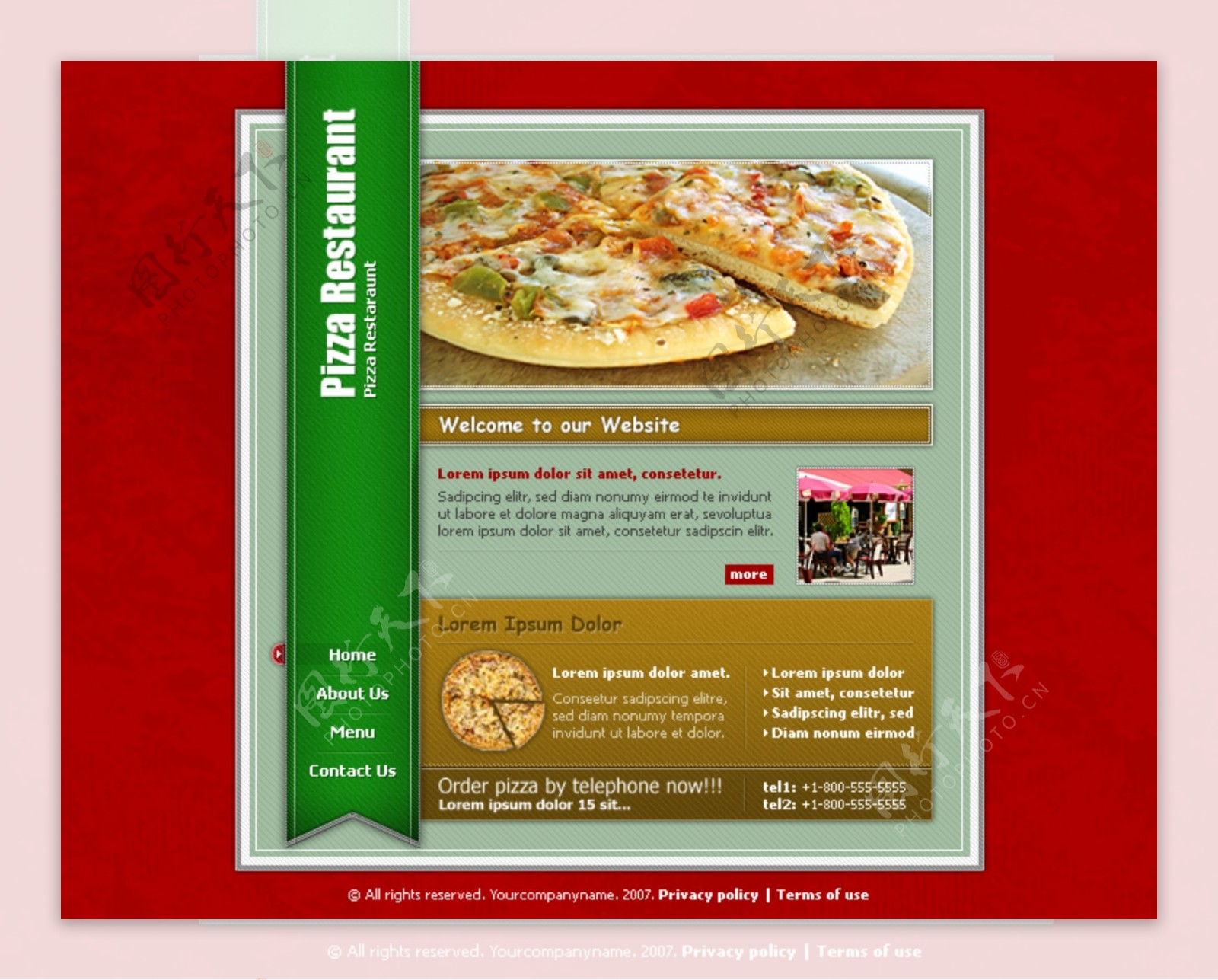 比萨饼餐饮店网站模板