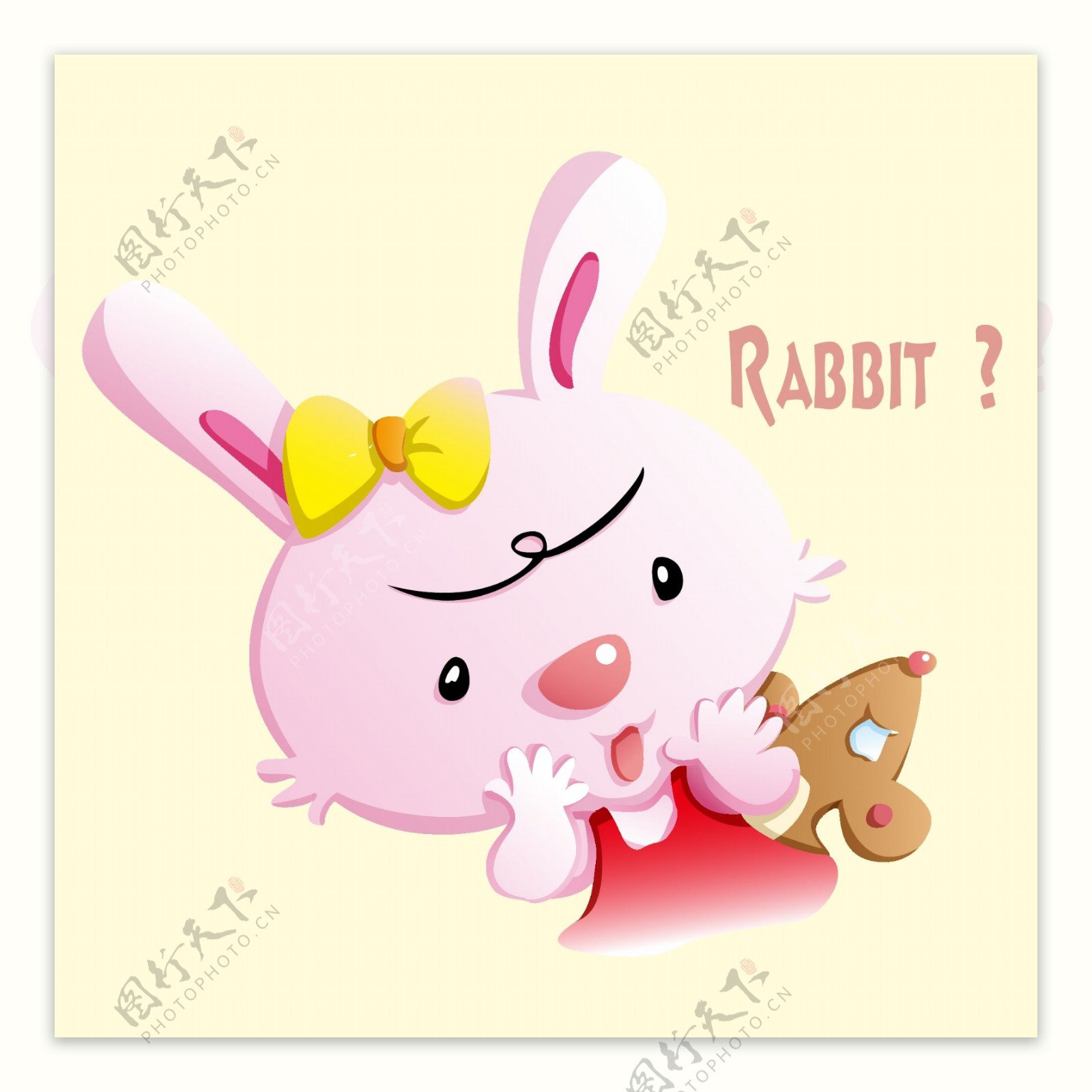 印花矢量图可爱卡通卡通动物兔子老鼠免费素材