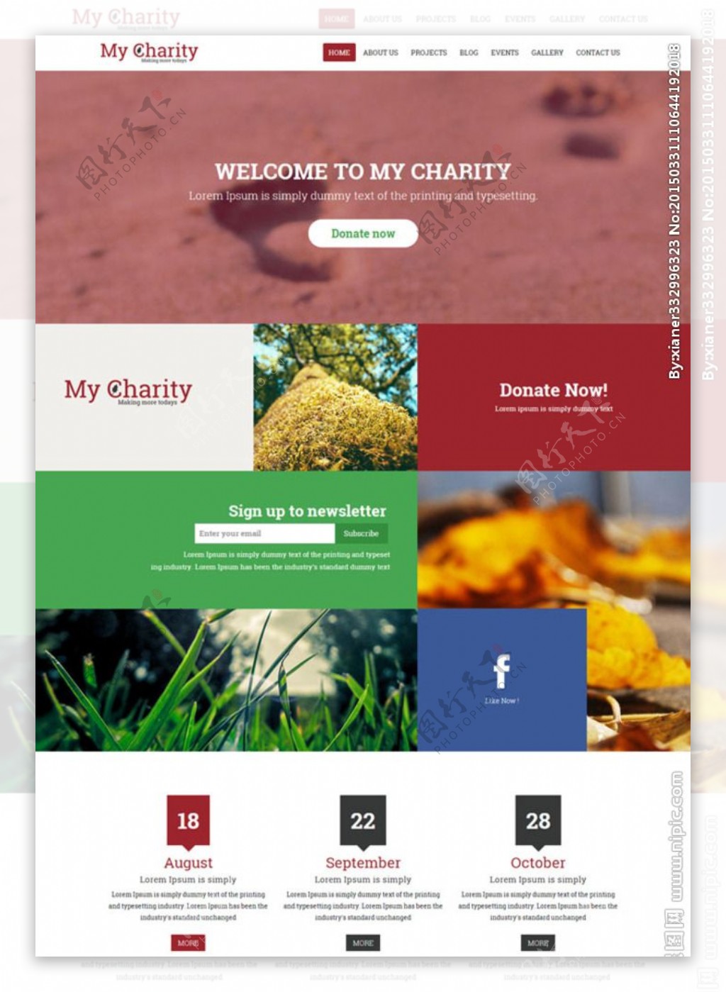 慈善机构网站模板图片