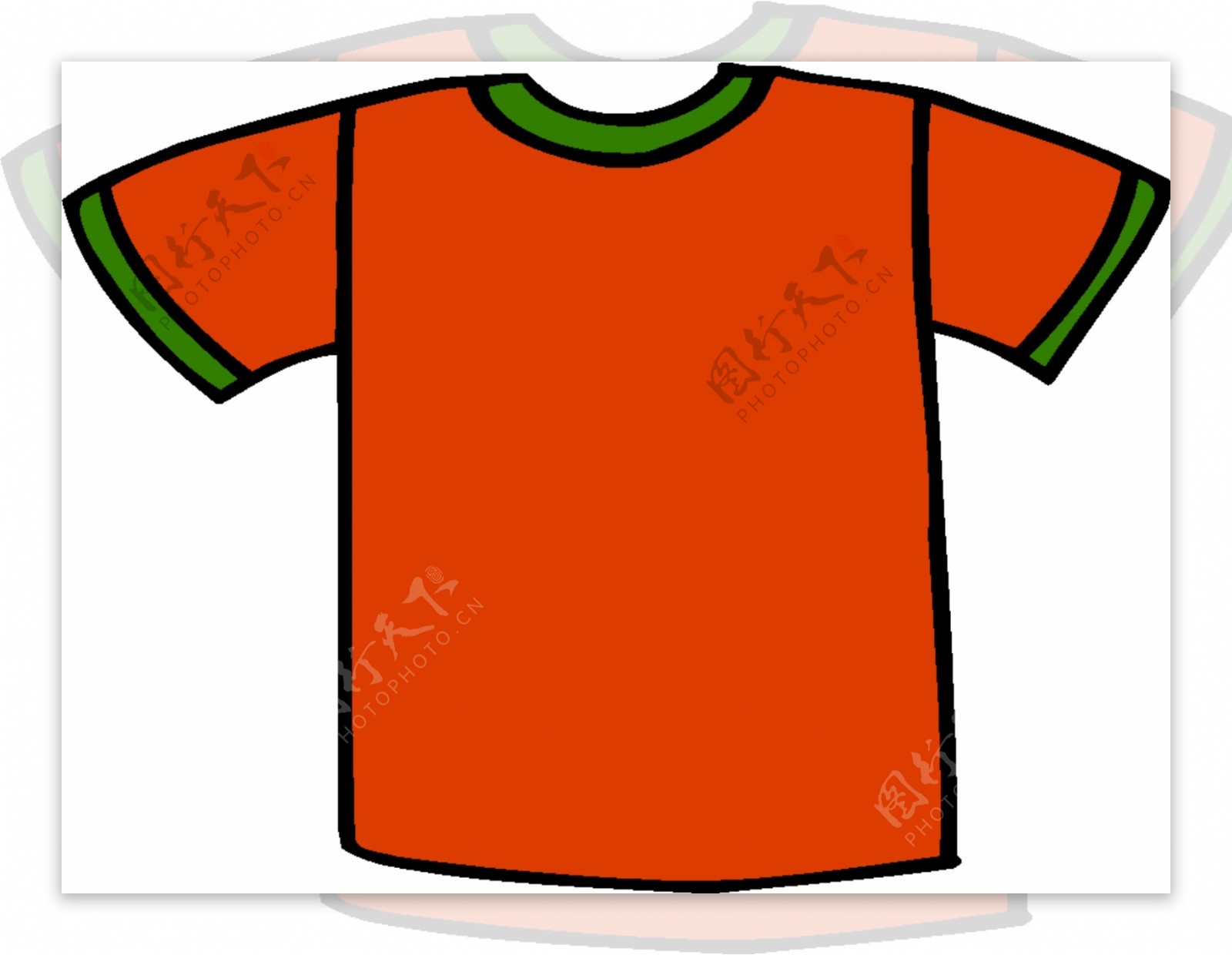 橘色T恤衫矢量图