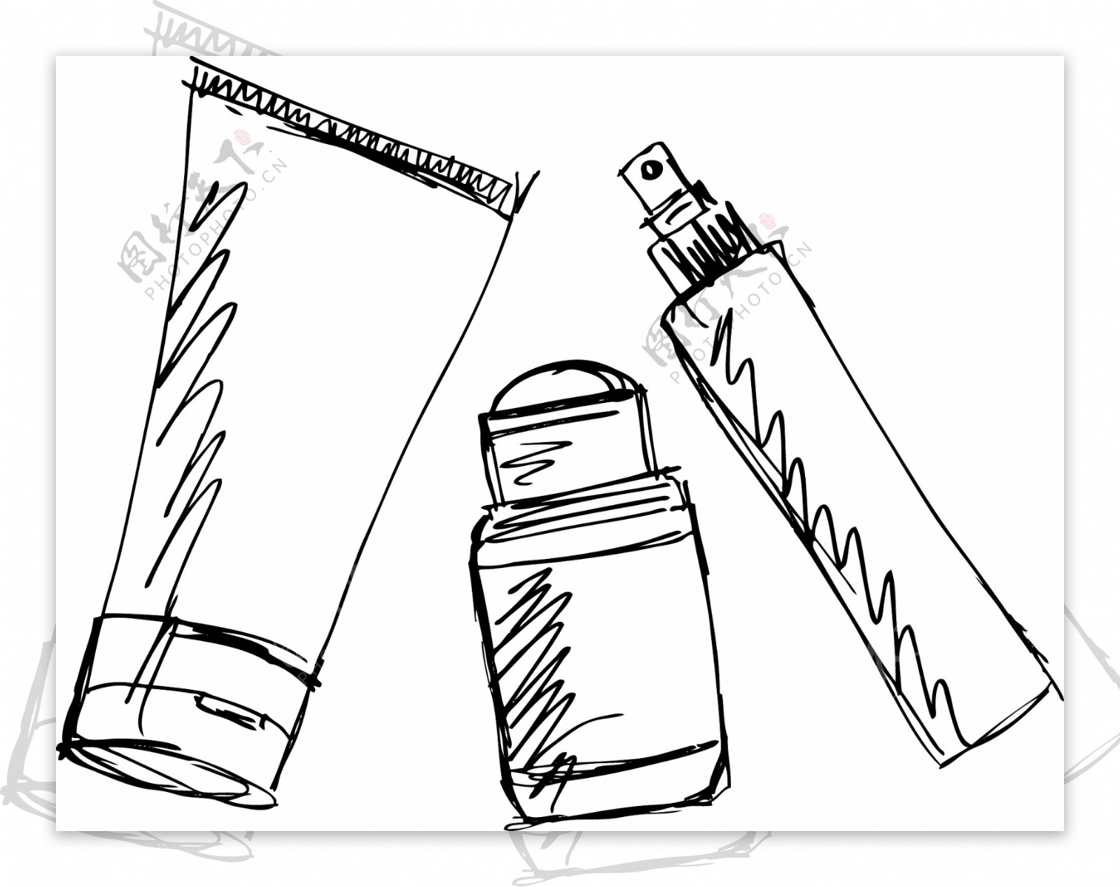 化妆品分配器管插画矢量图