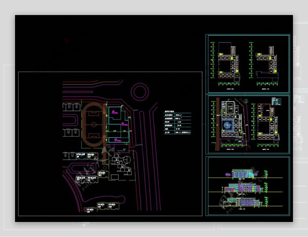 小学建筑图总图cad图纸