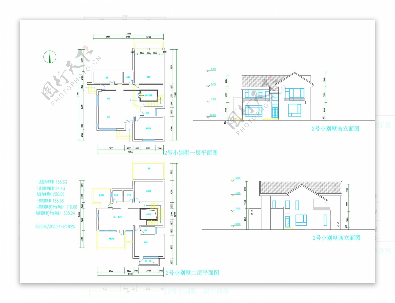 自建房屋cad建筑图