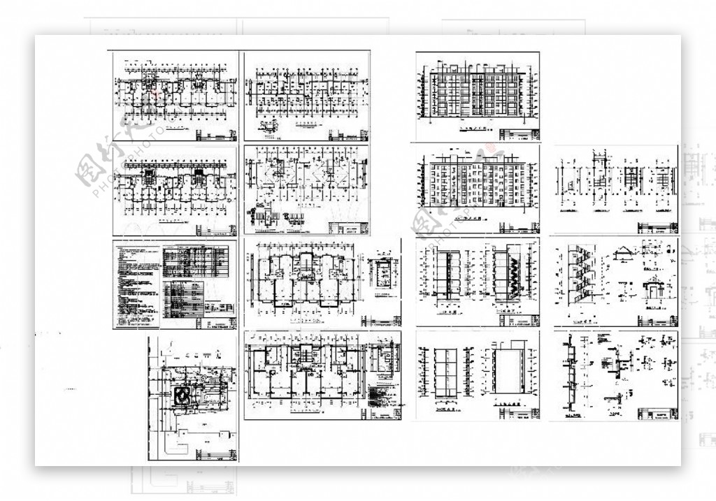 框架住宅楼cad图纸