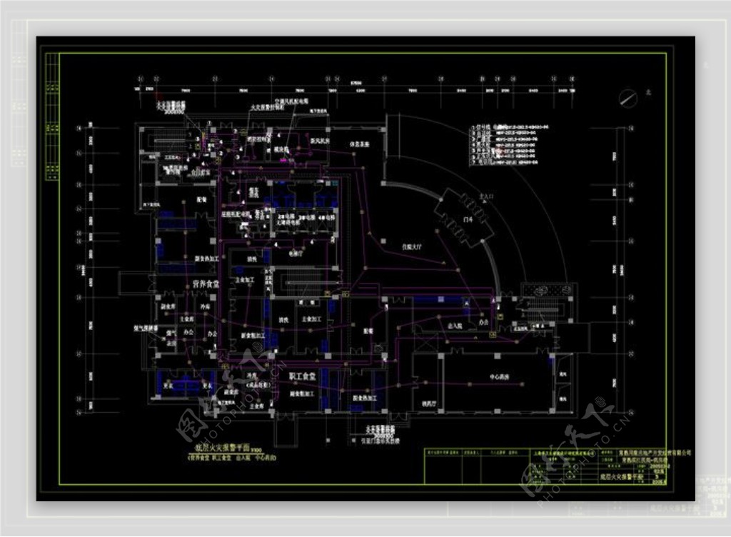 底层火灾报警平面cad图纸