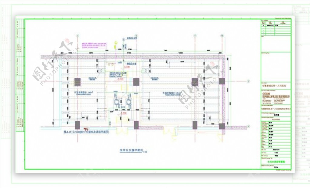 生活水泵房平面图CAD图纸