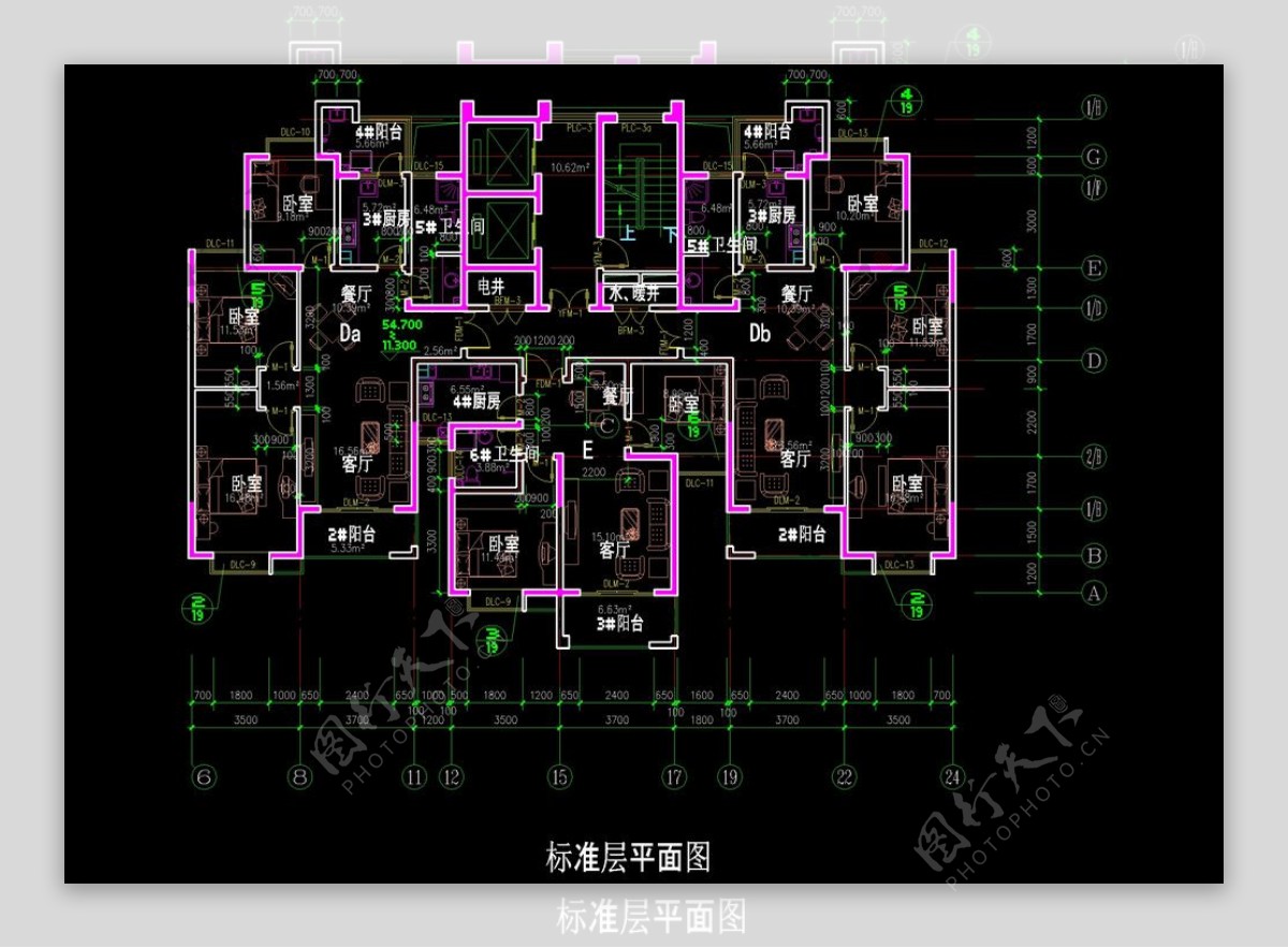 三户cad图纸