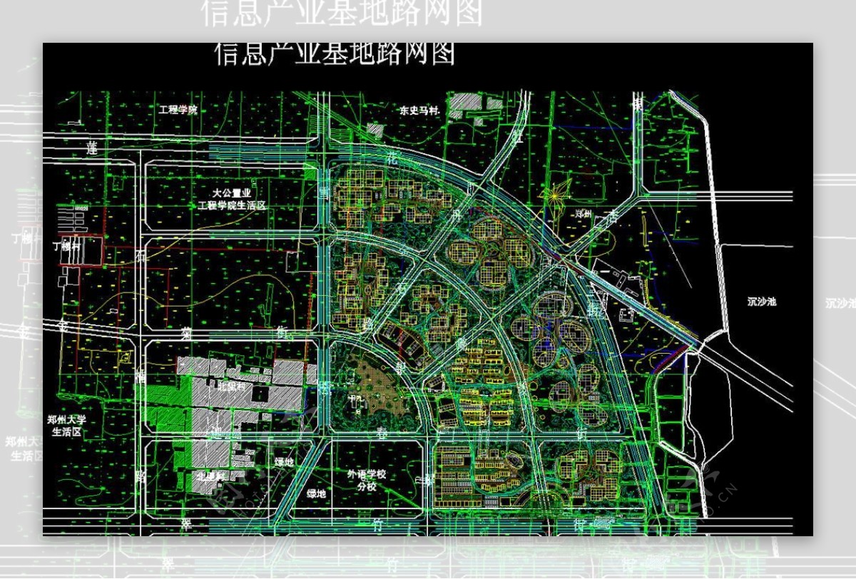 郑州某信息产业基地路网图