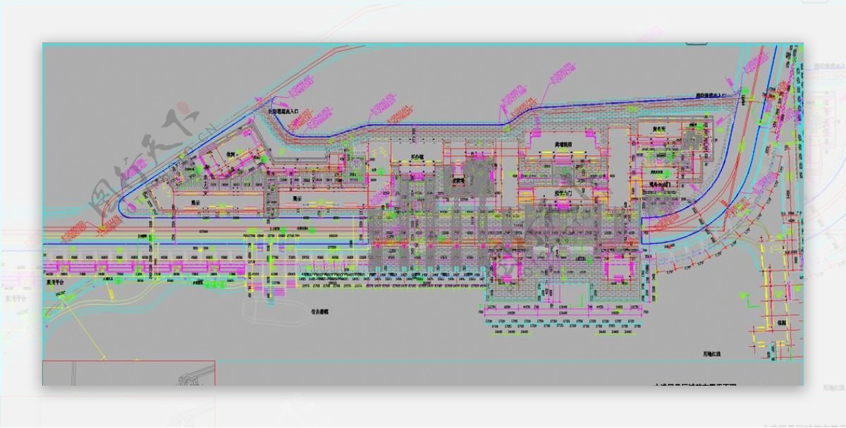 黄埔古港展示区铺装布置平面图