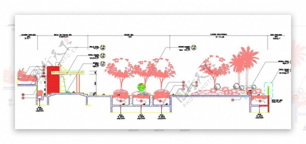 竖向园林cad图纸素材