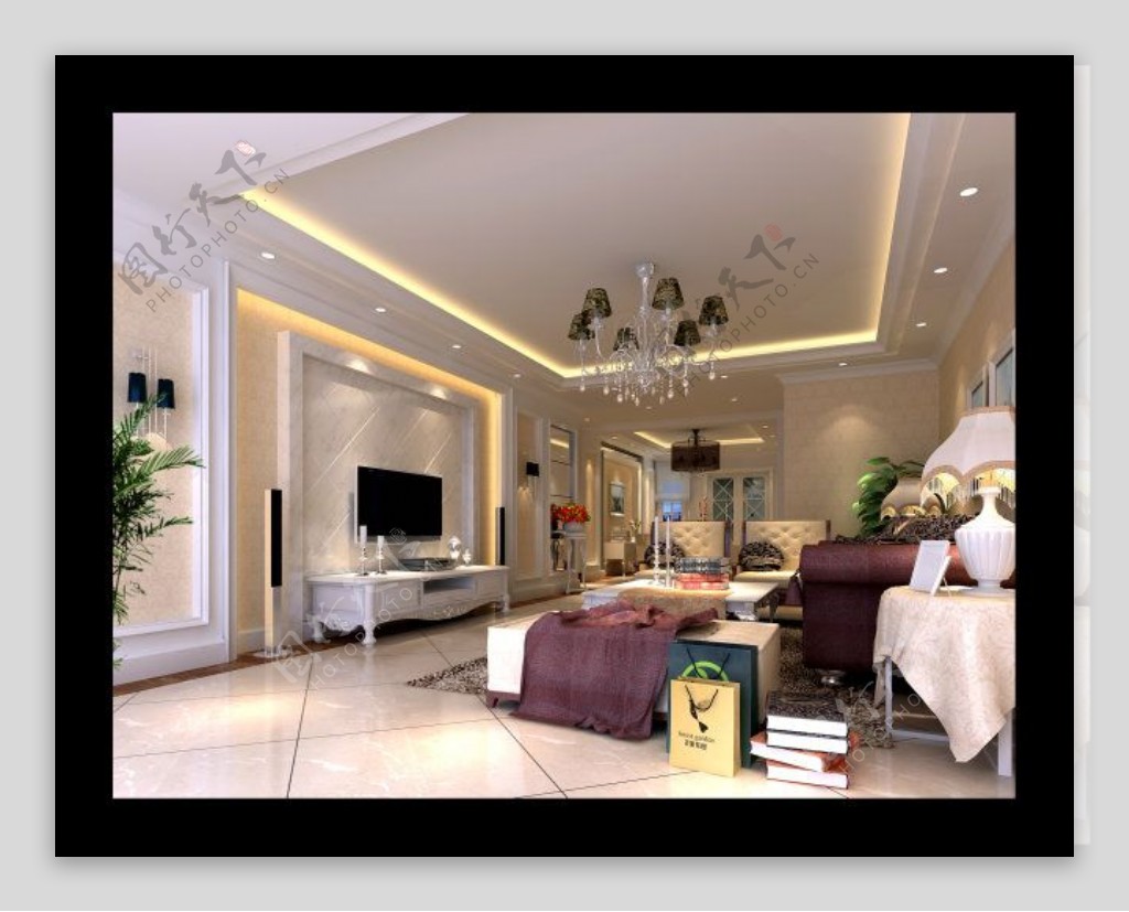 客厅卧室效果图带3D和完整的CAD施工图