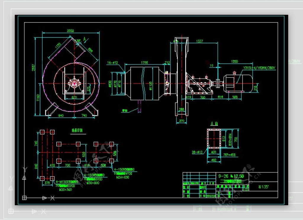 92612.5D二次风机安装总图