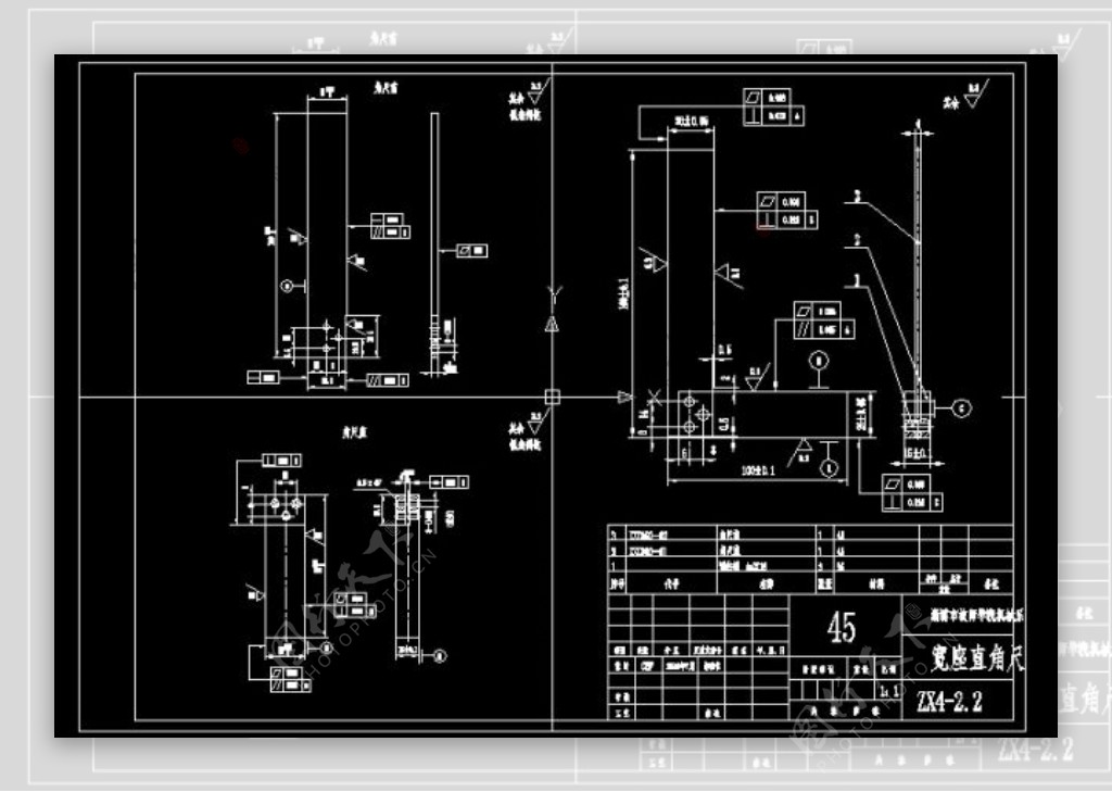 ZX42.2宽座直角尺CAD图纸