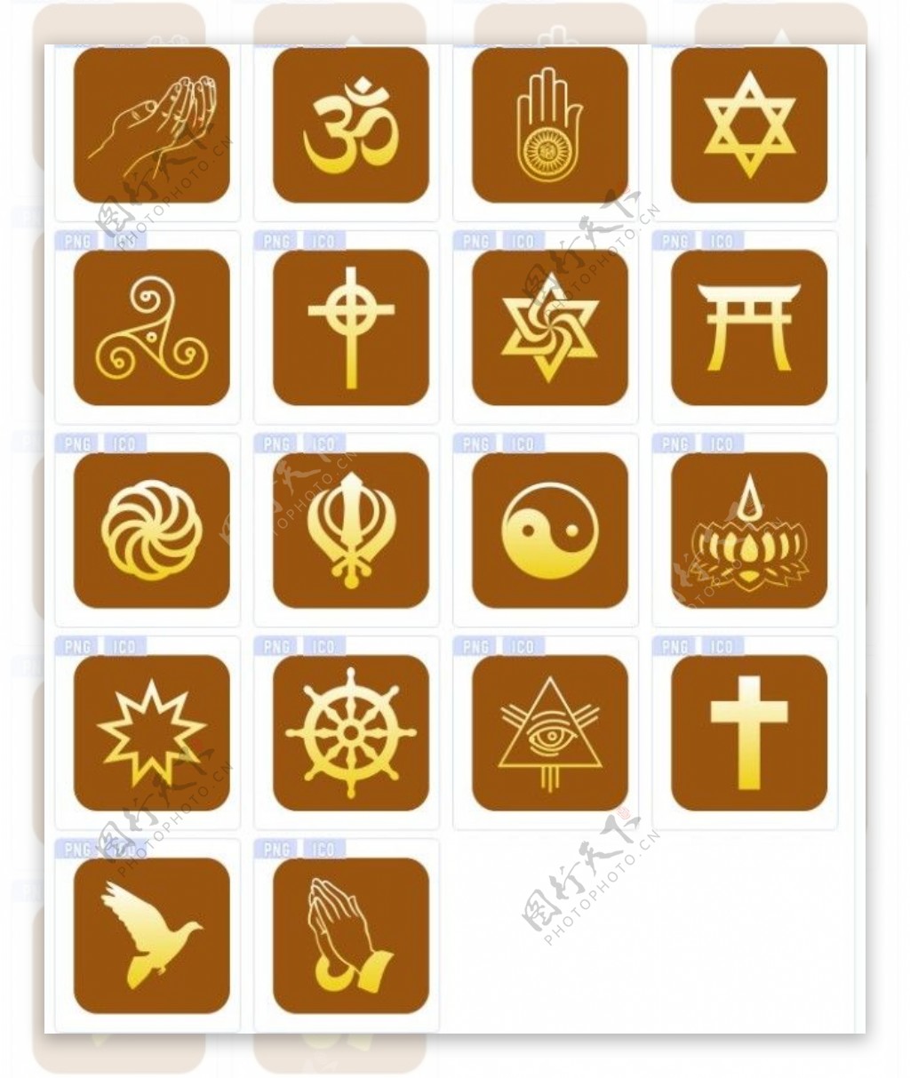 宗教符号标志图标下载