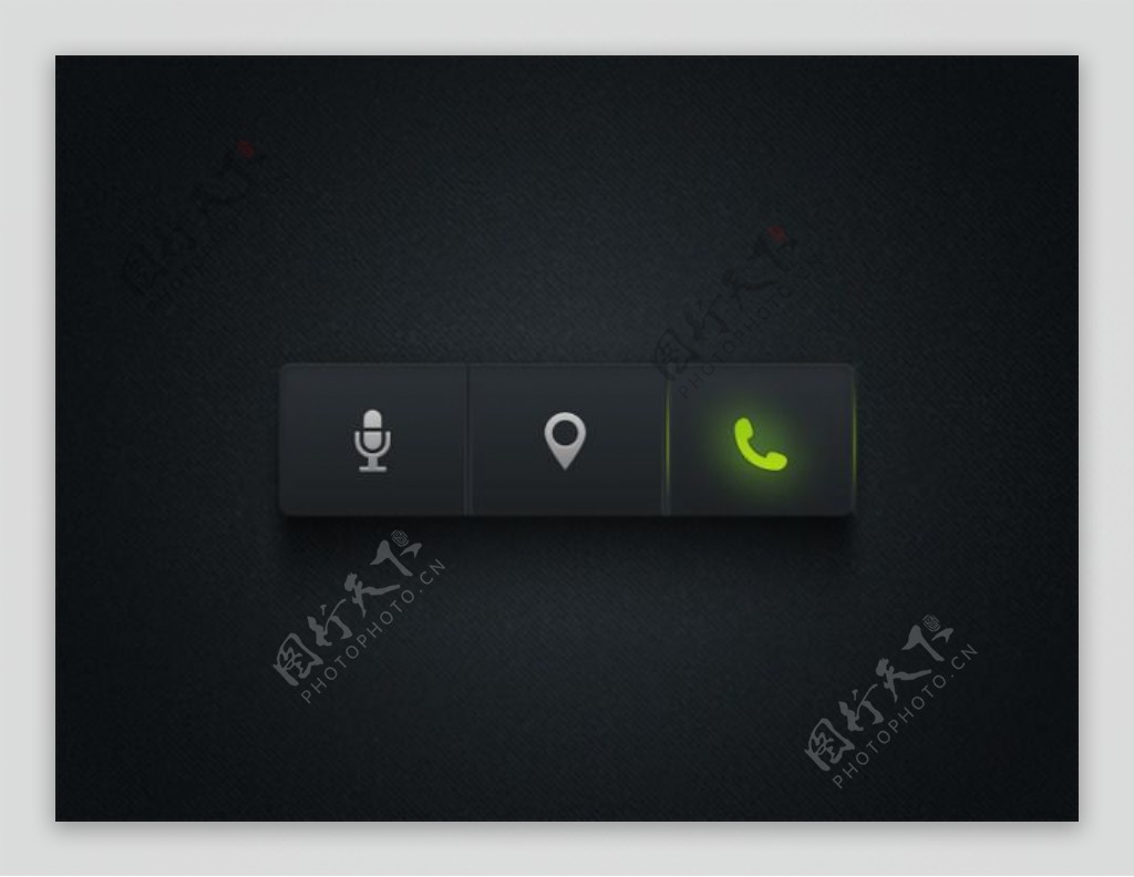 黑色经典语音拨打电话地理位置手机按钮