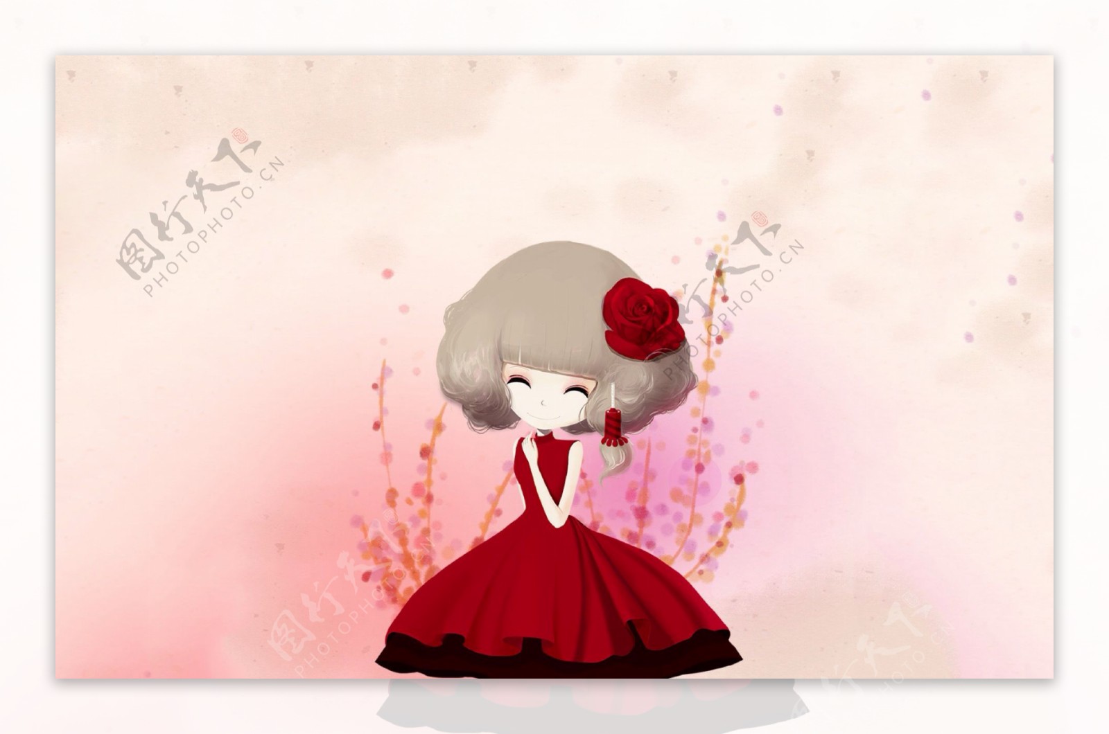 红裙少女