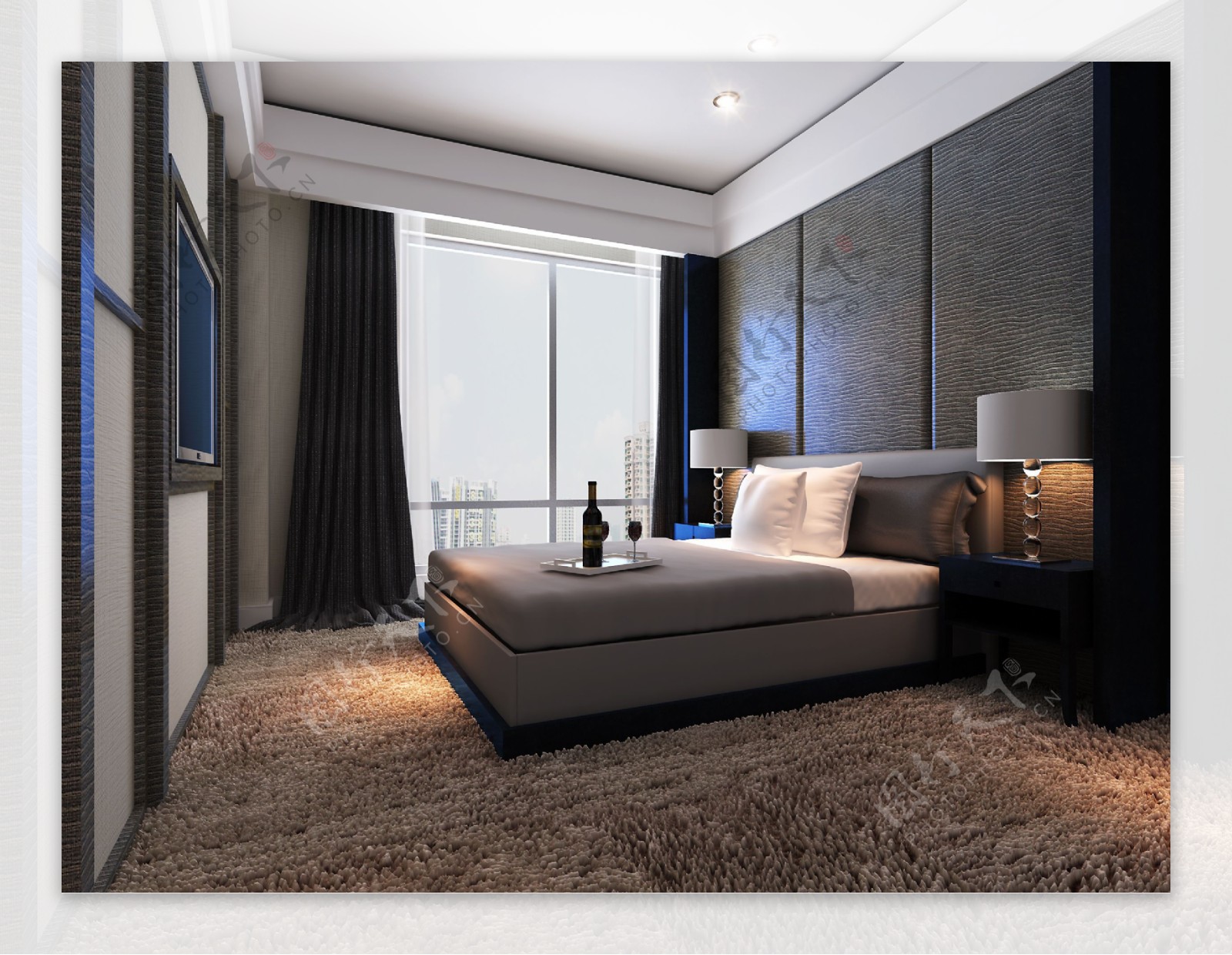 简约温馨卧室图片素材-编号01364765-图行天下