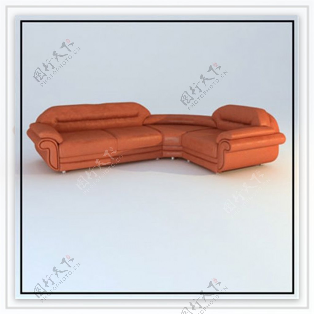 红色软沙发3模型素材