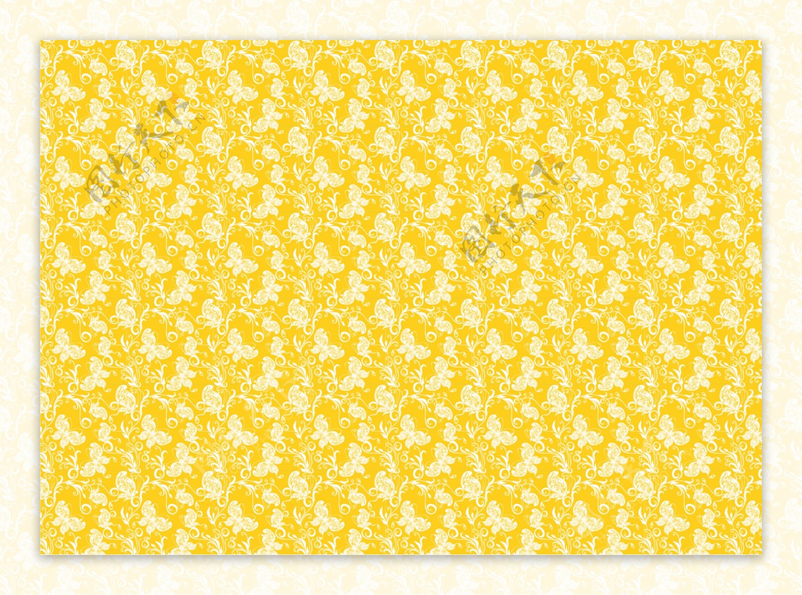 蝴蝶图案底纹黄图片