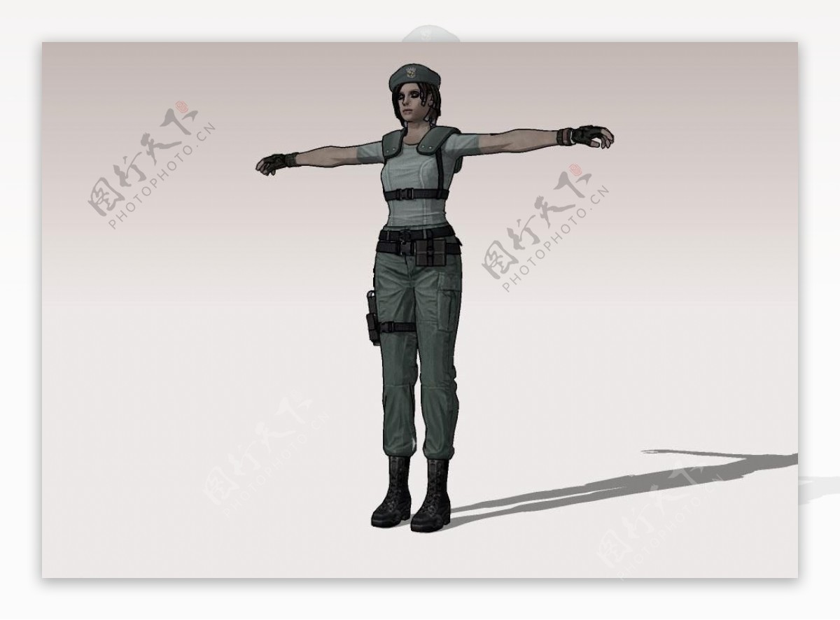 美国女兵3D模型