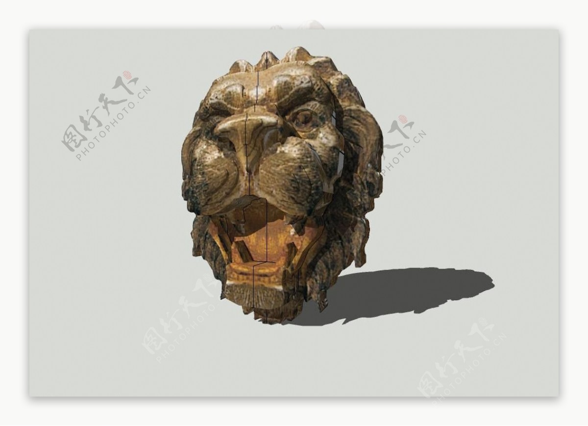 狮头雕刻3D模型
