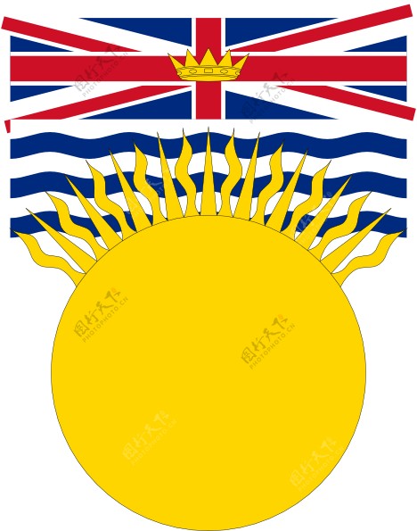 加拿大不列颠哥伦比亚省的剪贴画国旗