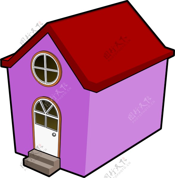 bigredsmile一只紫色的小房子的剪辑艺术