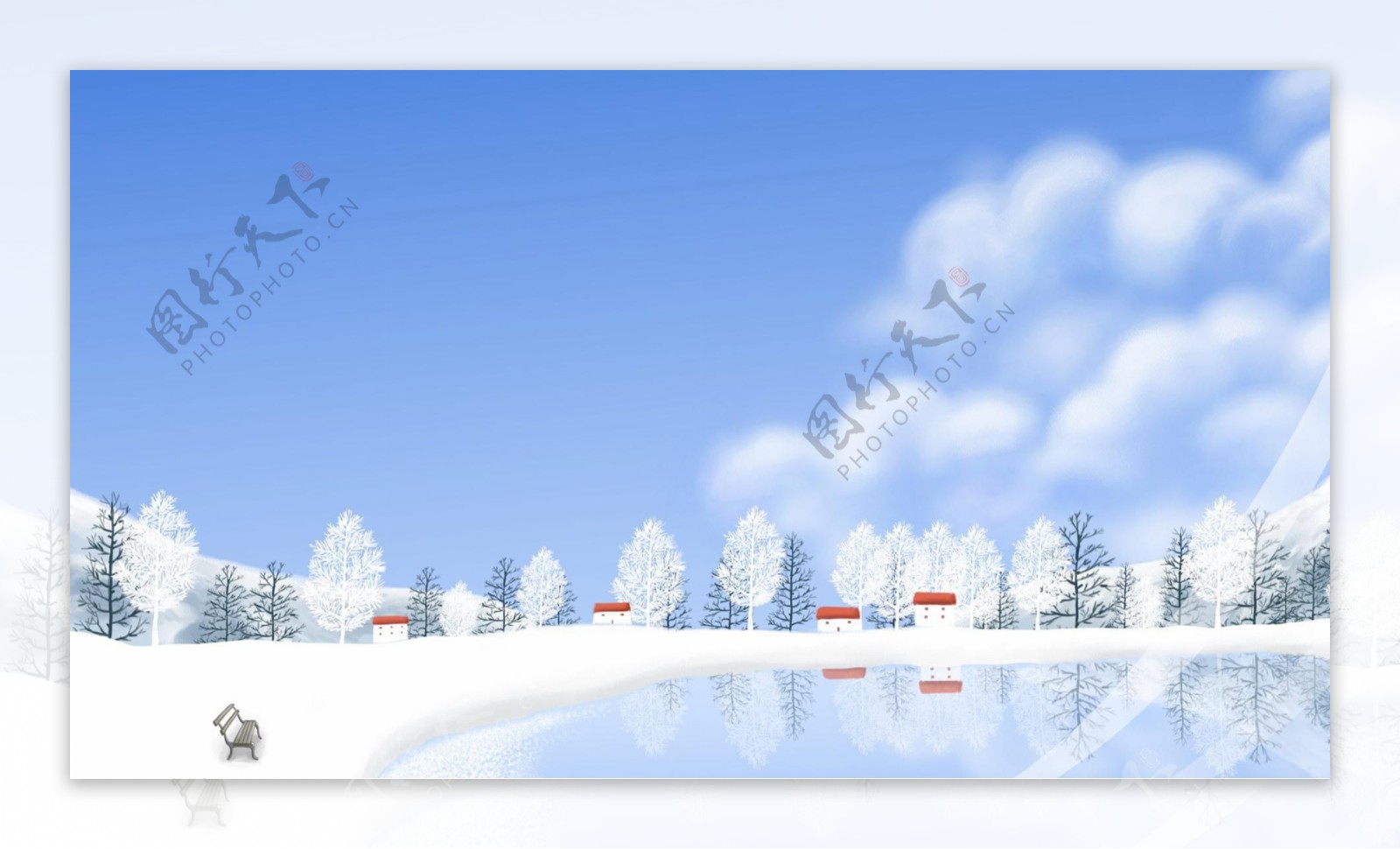 卡通雪景背景图片