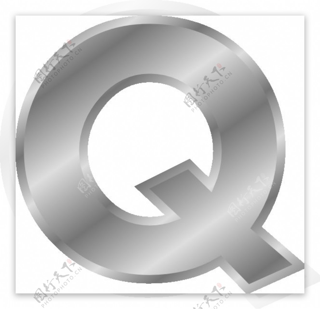 字母Q剪辑艺术效果的银