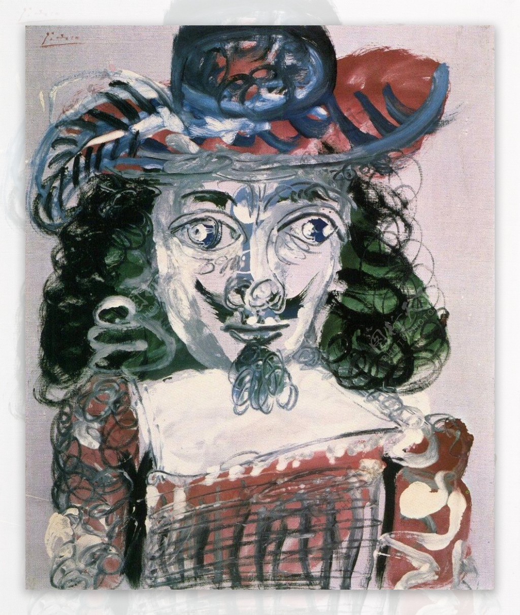 1967Mousquetairebuste1西班牙画家巴勃罗毕加索抽象油画人物人体油画装饰画