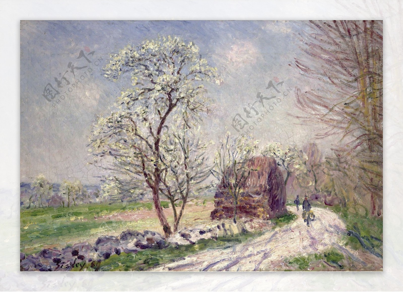 AlfredSisleyLandscapewithBloomingTrees1889法国画家阿尔弗莱德西斯莱alfredsisley印象派自然风景天空油画装饰画