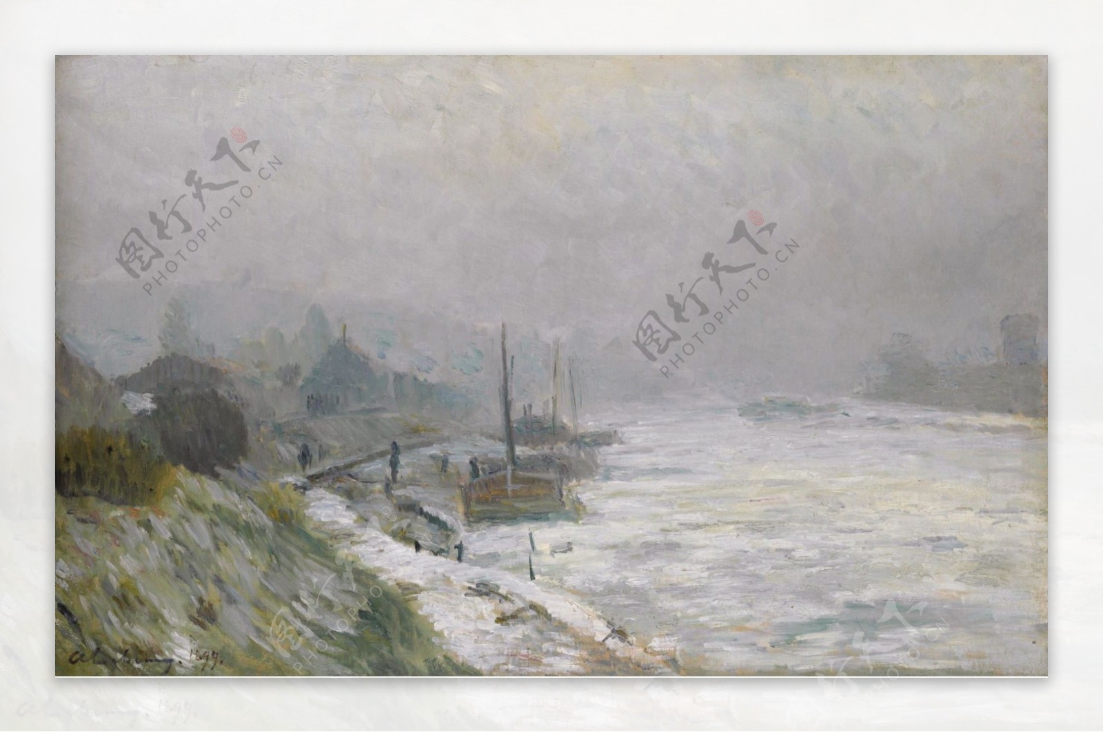 AlbertLebourgTheSeineinWinter1899法国画家阿尔伯特勒堡AlbertLebourg印象派风景自然山水油画装饰画