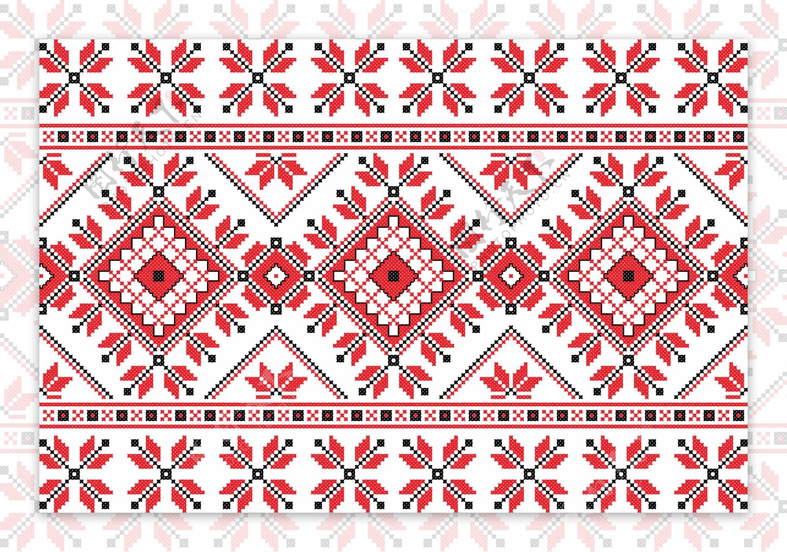 连续两个方形编织图案矢量素材01