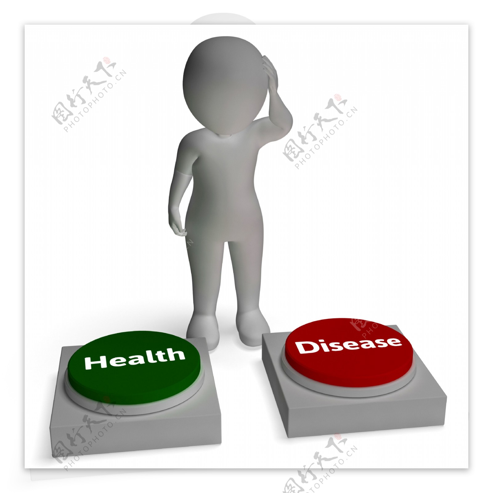 健康疾病的按钮显示的医疗保健