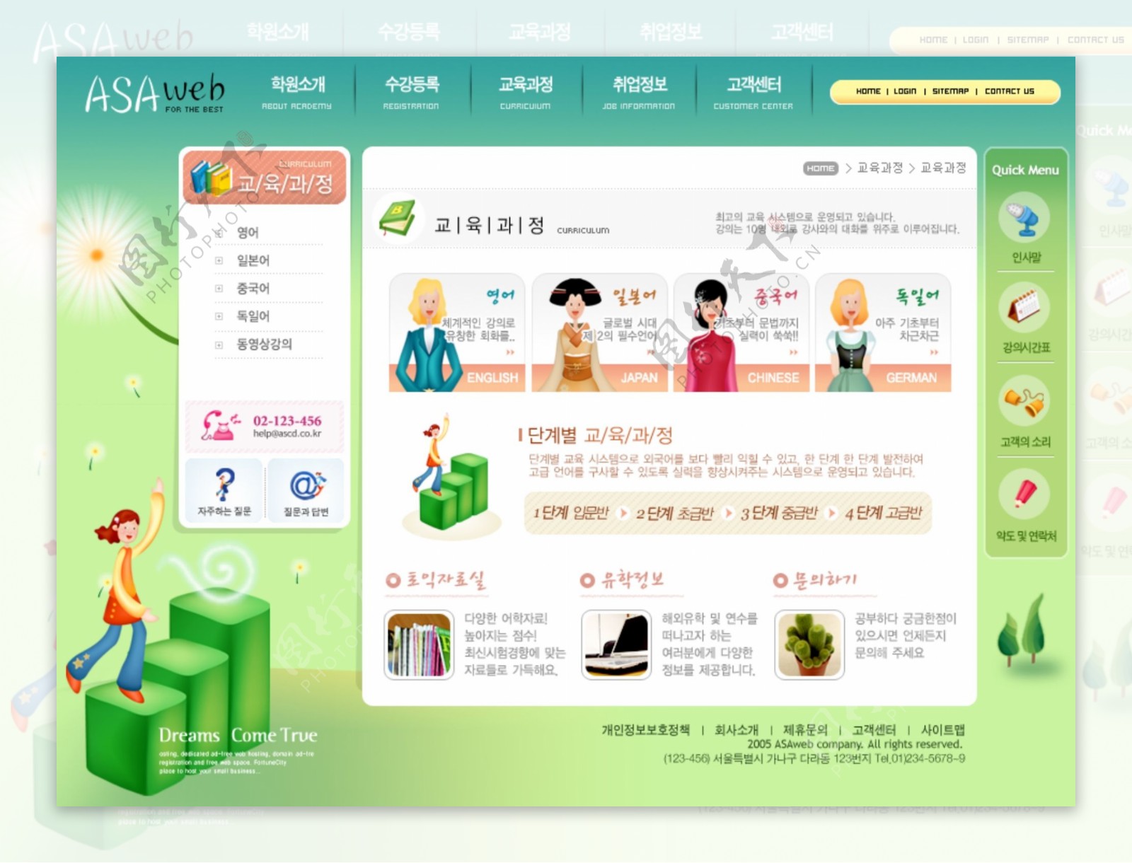 韩国专家介绍网页模板