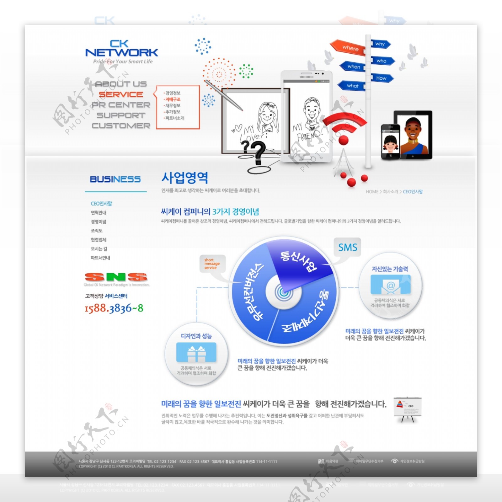 通信网页psd模板